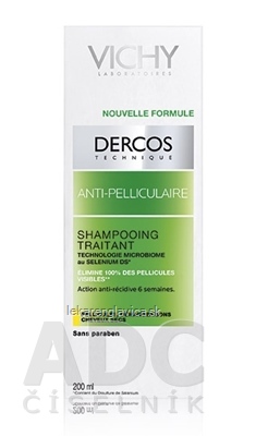 VICHY DERCOS ANTI-PELLICULAIRE ŠAMPÓN PROTI SUCHÝM LUPINÁM, SUCHÉ VLASY (M0362900) 1X200