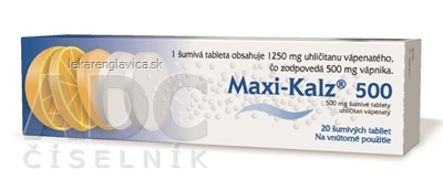 MAXI-KALZ 500 ŠUMIVÉ TABLETY 20X500 MG