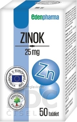 EDENPHARMA ZINOK 25 MG 50KS                            50KS TBL 1X50 KS