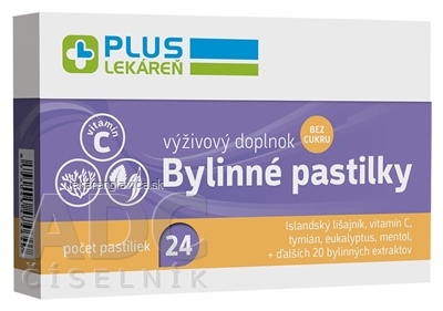 PLUS LEKAREN BYLINNE PASTILKY BEZ CUKRU            ISLANDSKY LISAJNIK, VITAMIN C 1X24 KS